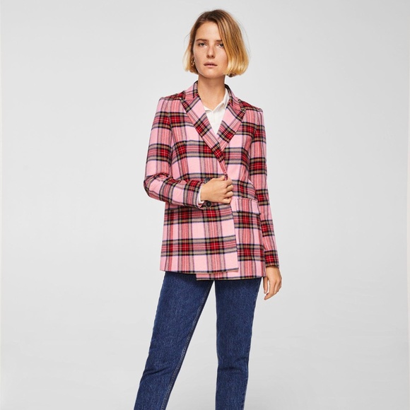 mango blazer pink